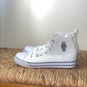 Polo Ralph Lauren Bear High Top Canvas Sneakers White Women’s 8.5
